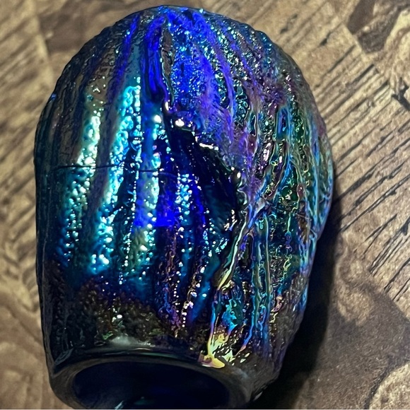 Joe St Clair Stamped Blue Carnival Witch-Head Toothpick Holder - Picture 3 of 6